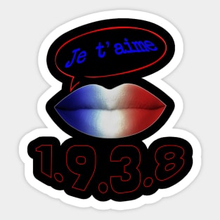 JE TAIME FRENCH KISS 1938 WORLD CUP Sticker